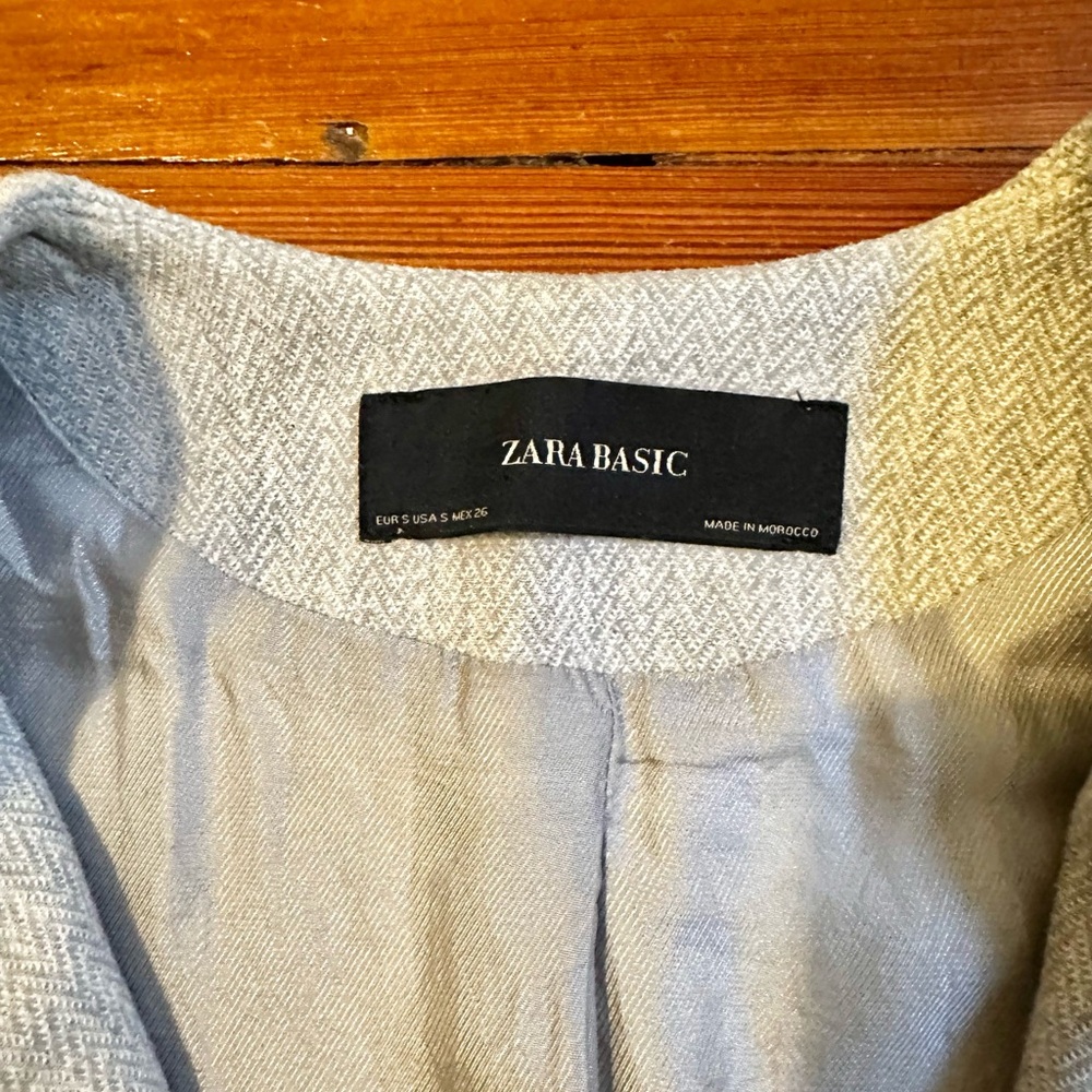 Zara Basic Light Gray Long Blazer - image 3